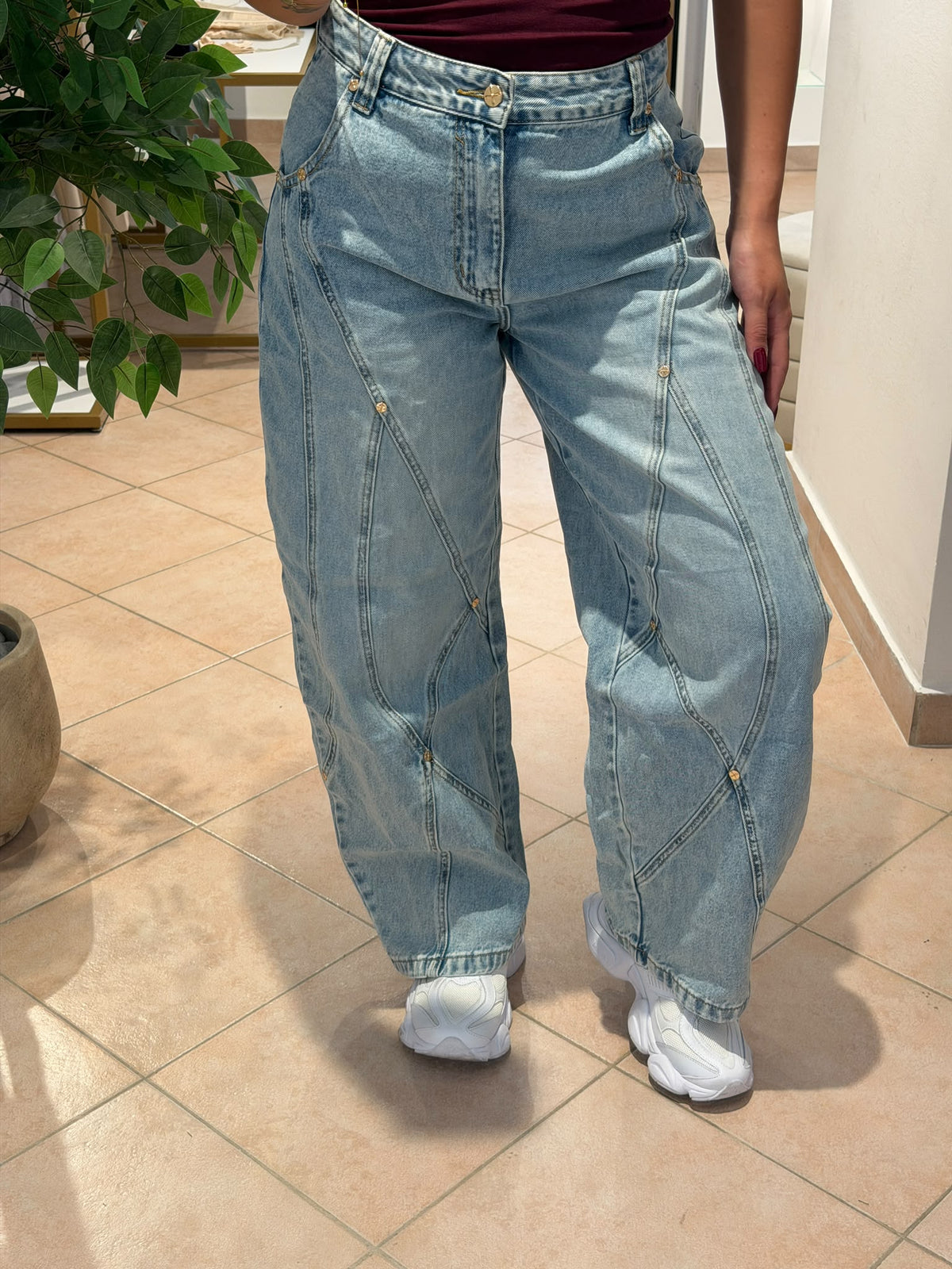 Jeans balloon borchie