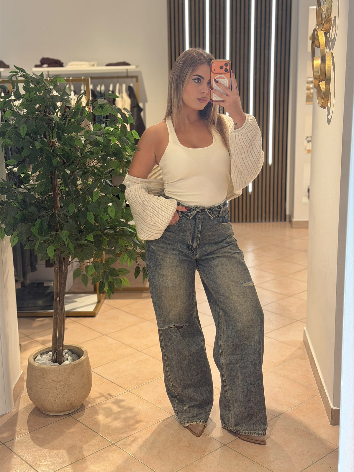 Jeans balloon risvolto