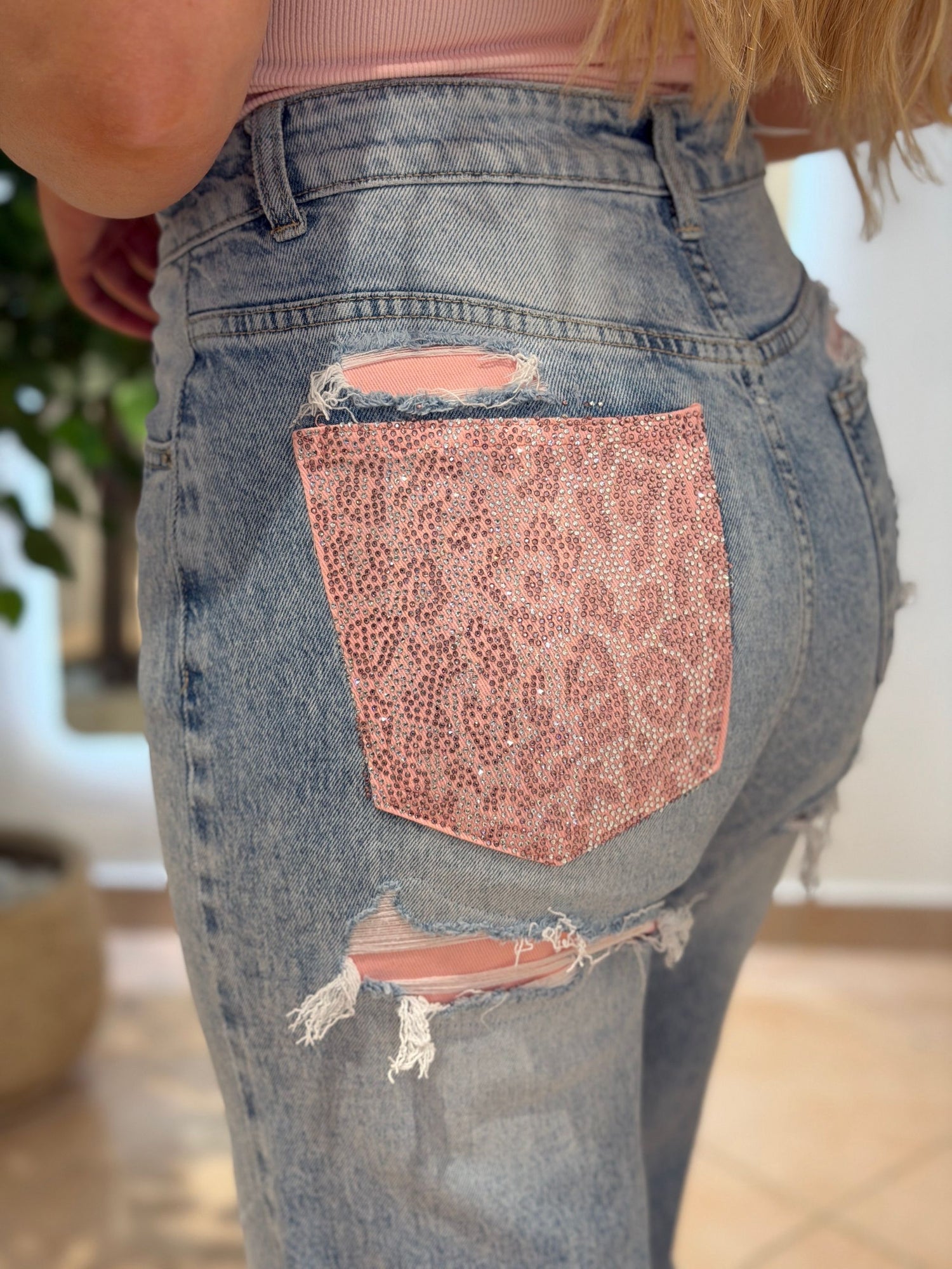 Jeans Animalier Rose
